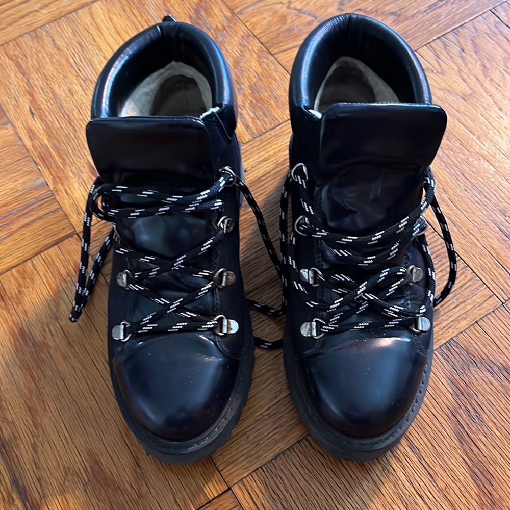 Ganni navy blue hiking boots 37
